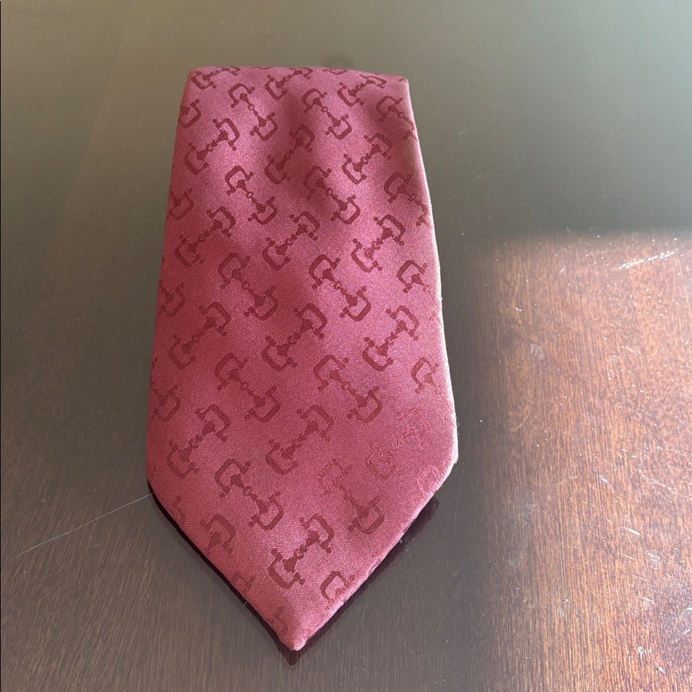 Celine Deep Red Patterned Tie